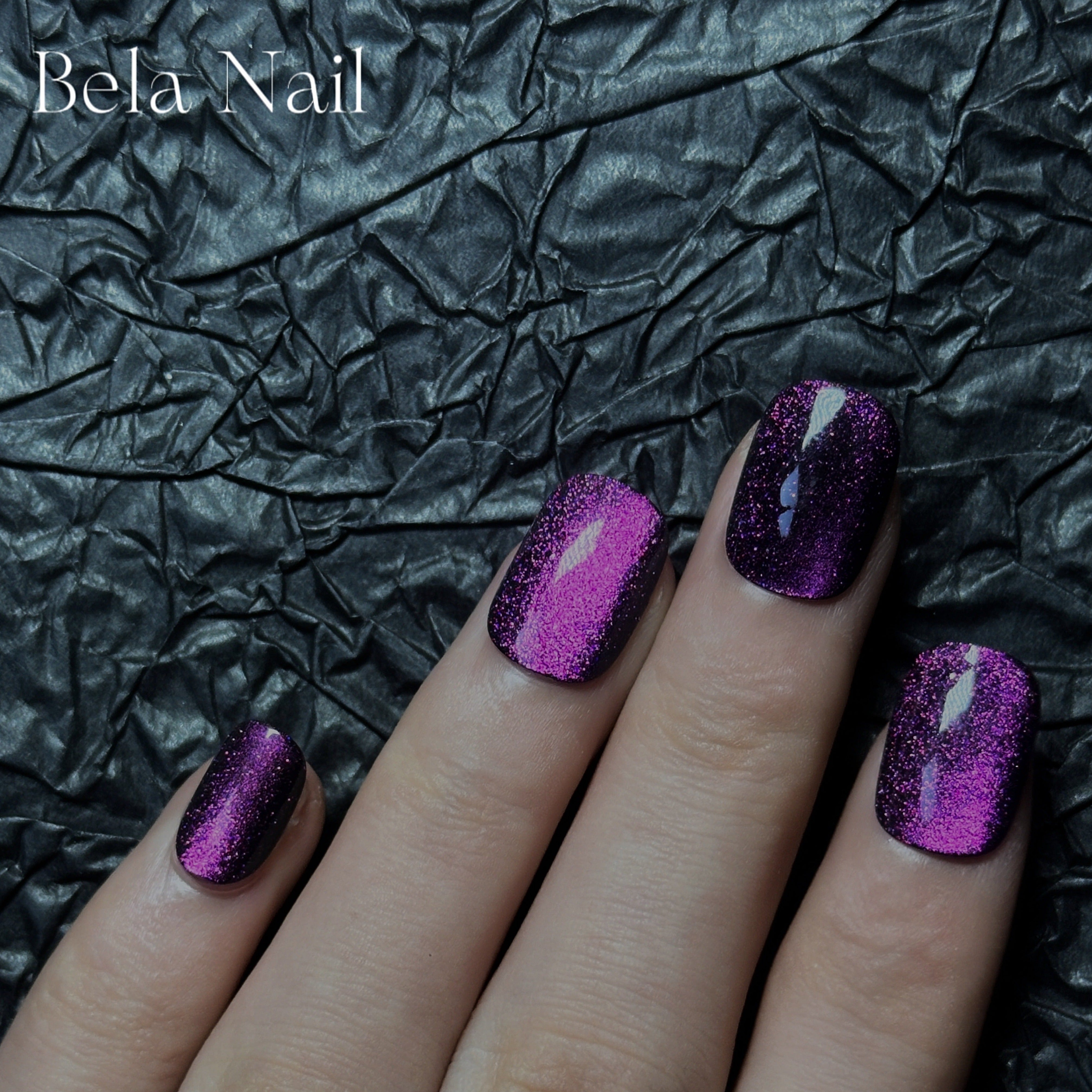 short ladder maillard love shiny handmade press on nails