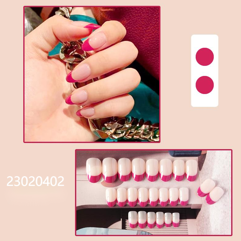 red yellow round machine press on nails