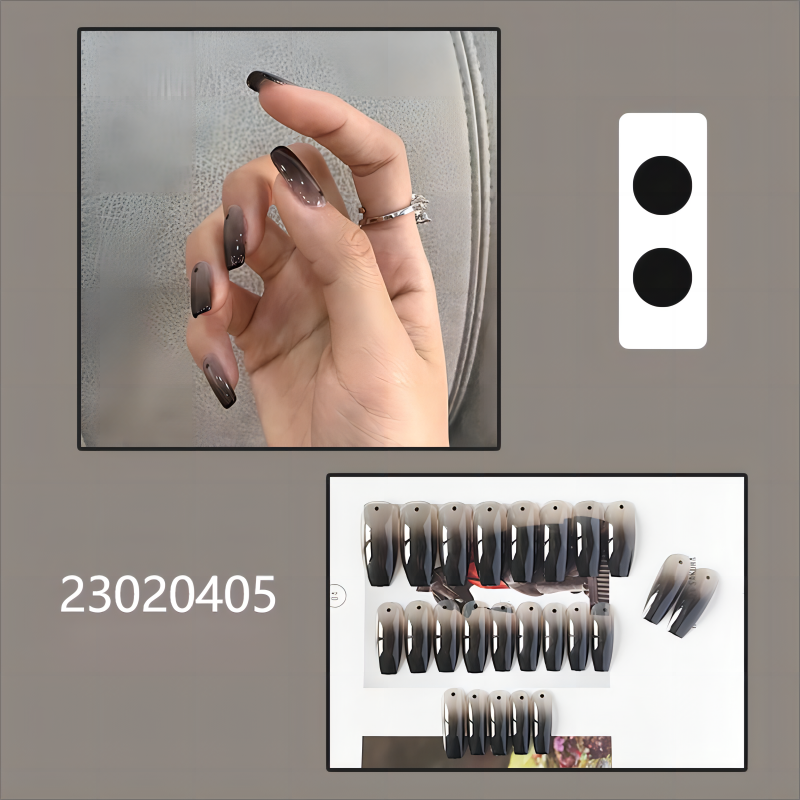 black smudging middle coffin machine press on nails