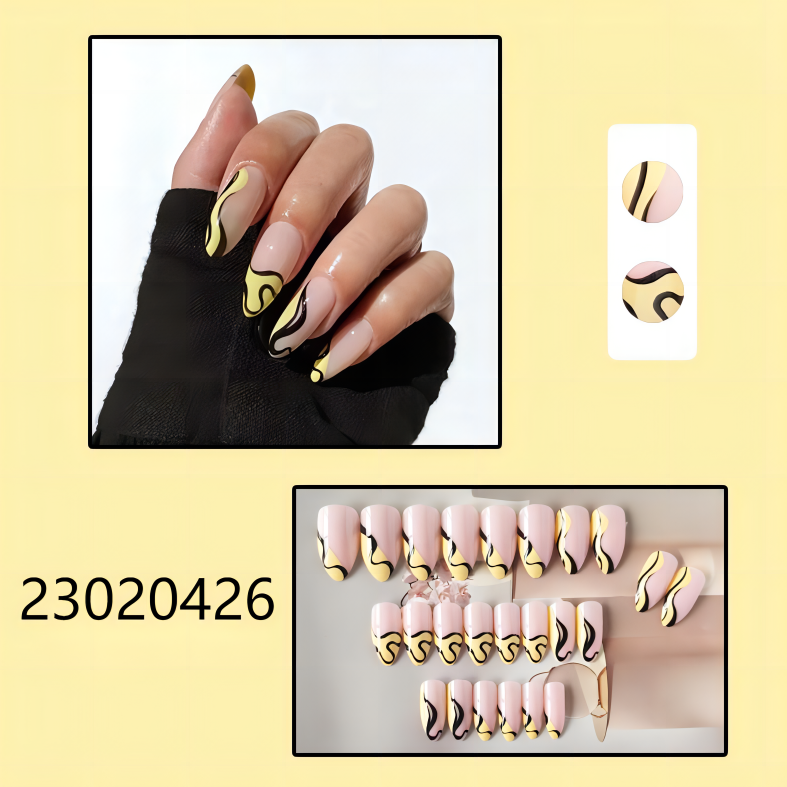 picasso painting middle almond machine press on nails